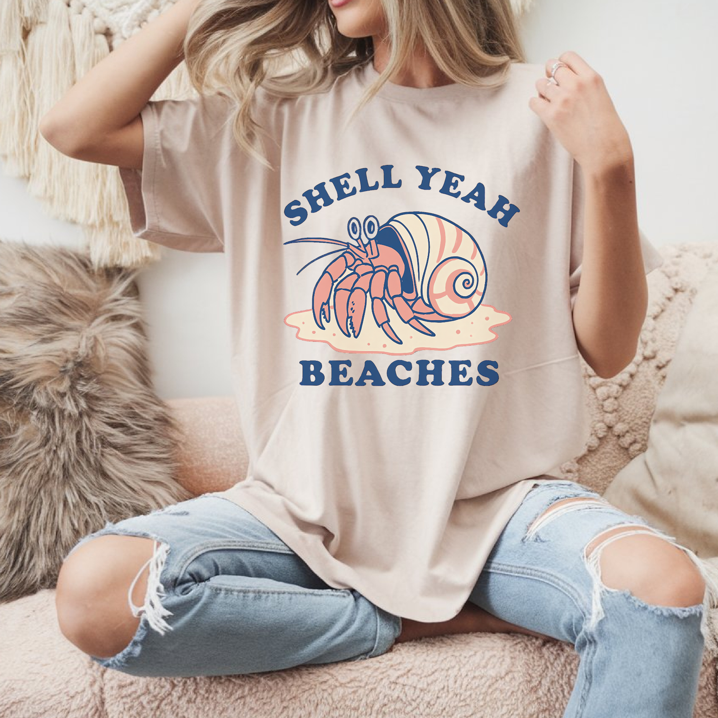 Shell Yeah Beaches T-Shirt – Funny Beach Graphic Tee, Summer Vacation Shirt, Coastal Vibes Apparel