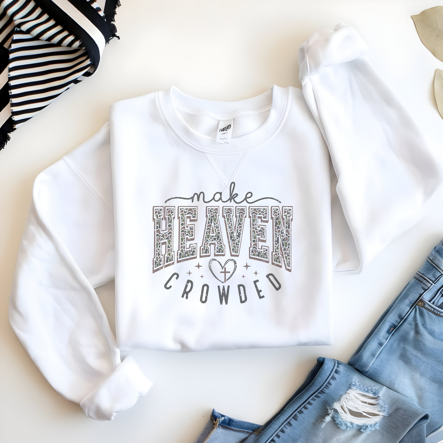 Christian Apparel Unisex Sweatshirt, Religious Crewneck, Camo Print, Spiritual Comfort, Inspirational Gift, Faith-Based Clothing, Positive