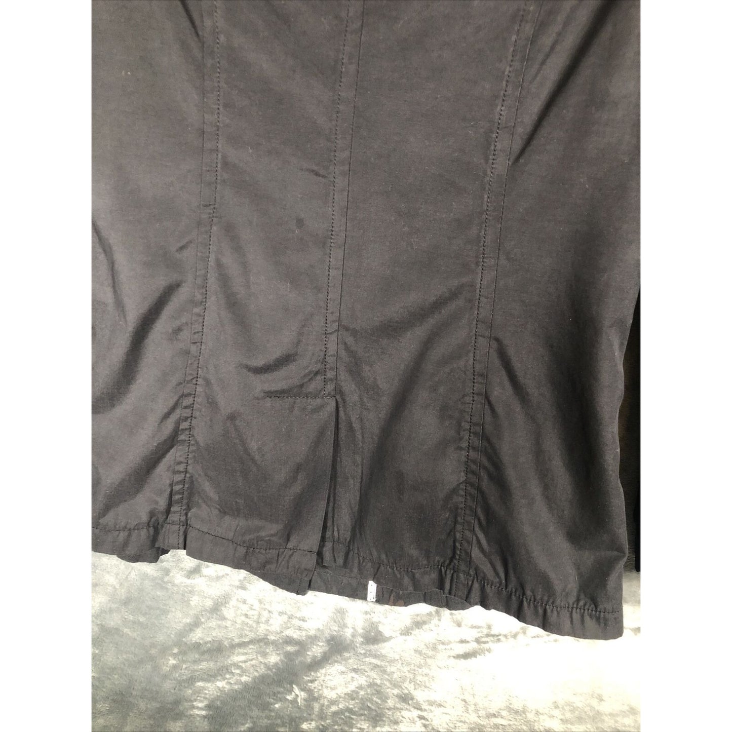 Joujou Ladies Black Trench Coat, Size ￼Lightweight Button Down Missing ￼Belt