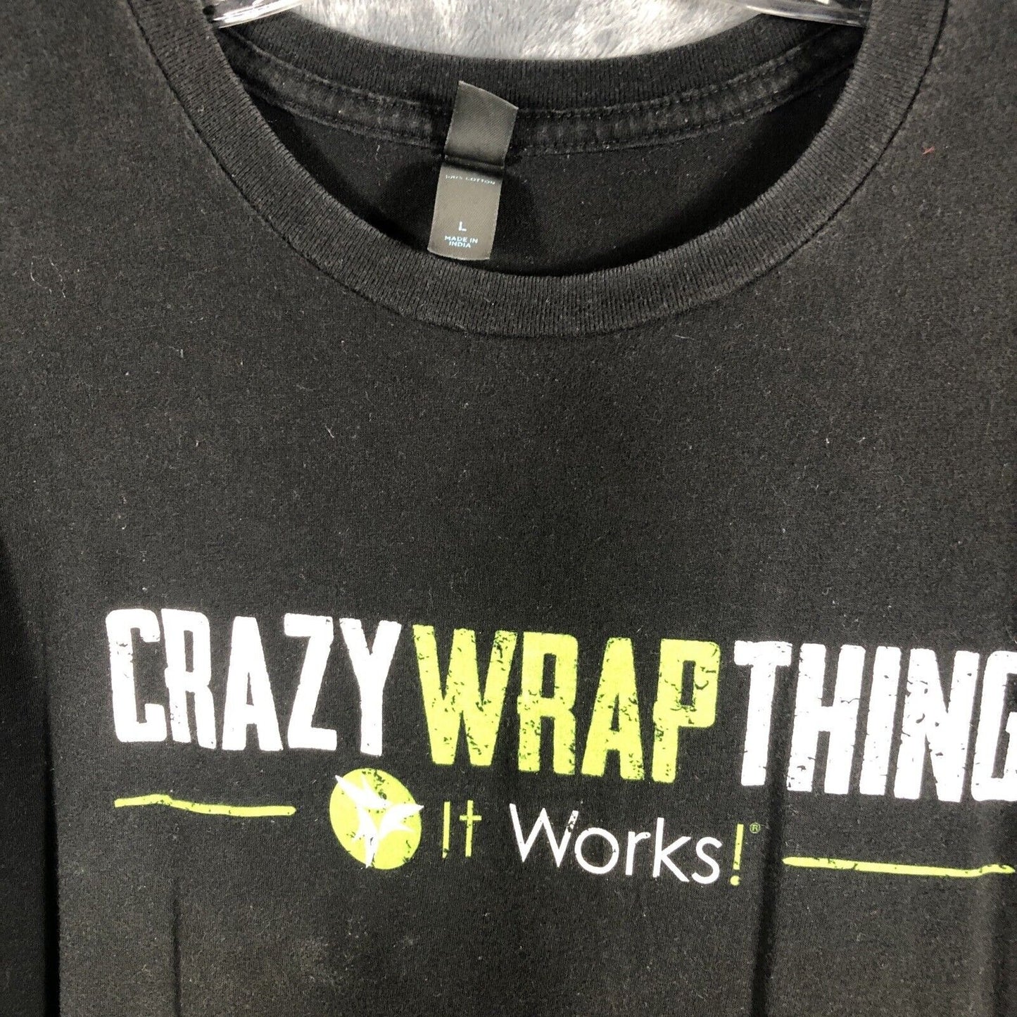 It Works Crazy Wrap Women’s T-Shirt Black Size Large It Works