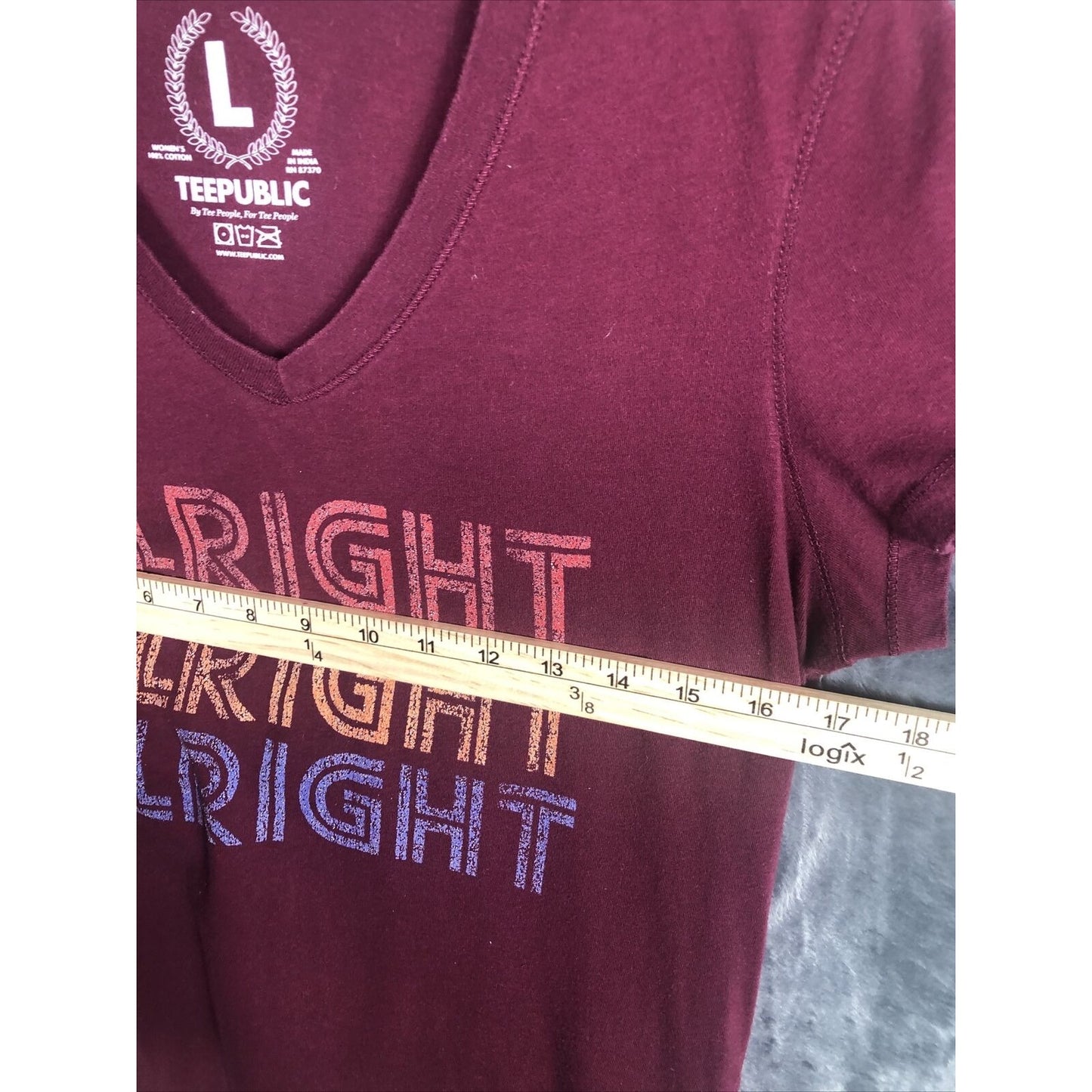 Women’s T-shirt All Right All Right All Right Teepublic Burgundy Shirt Large
