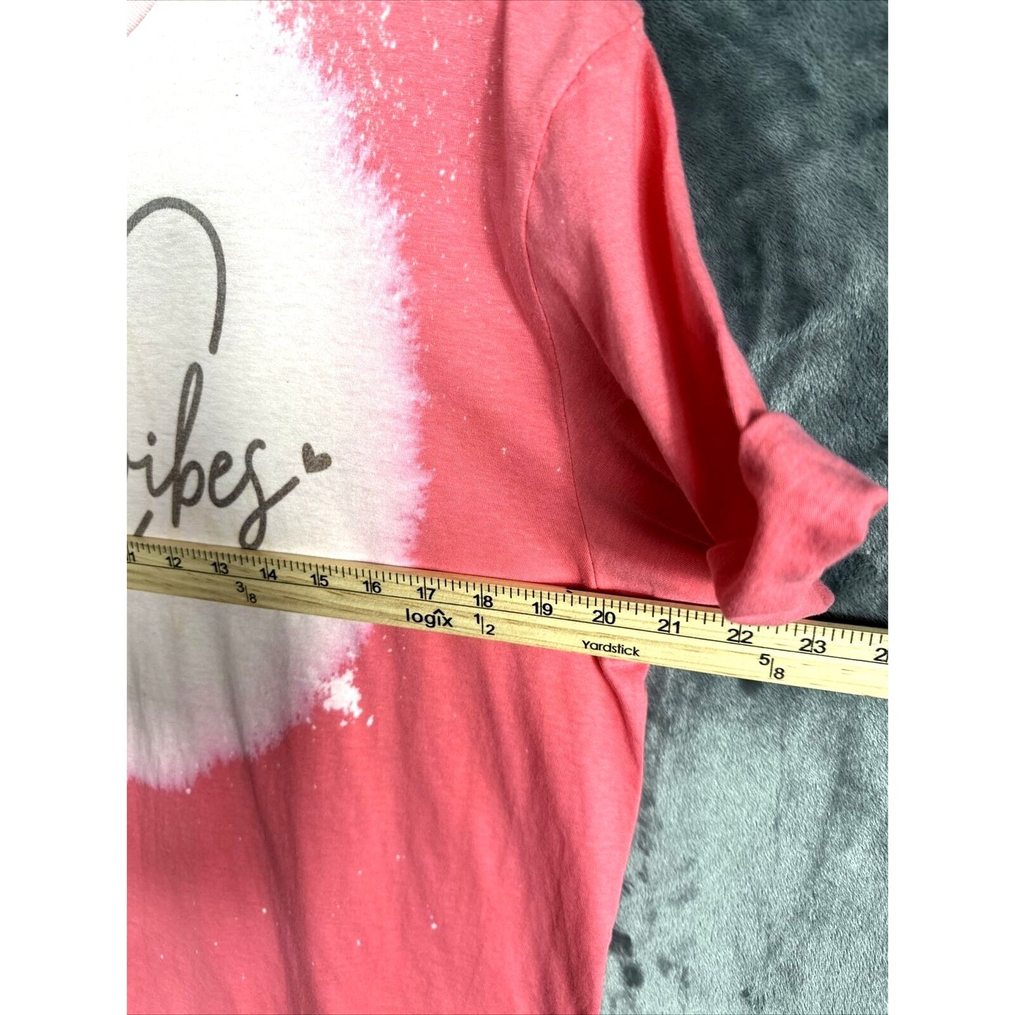 Women’s T-shirt Cozy Vibes Bleached Pink Soft & Comfy Size Adult Large