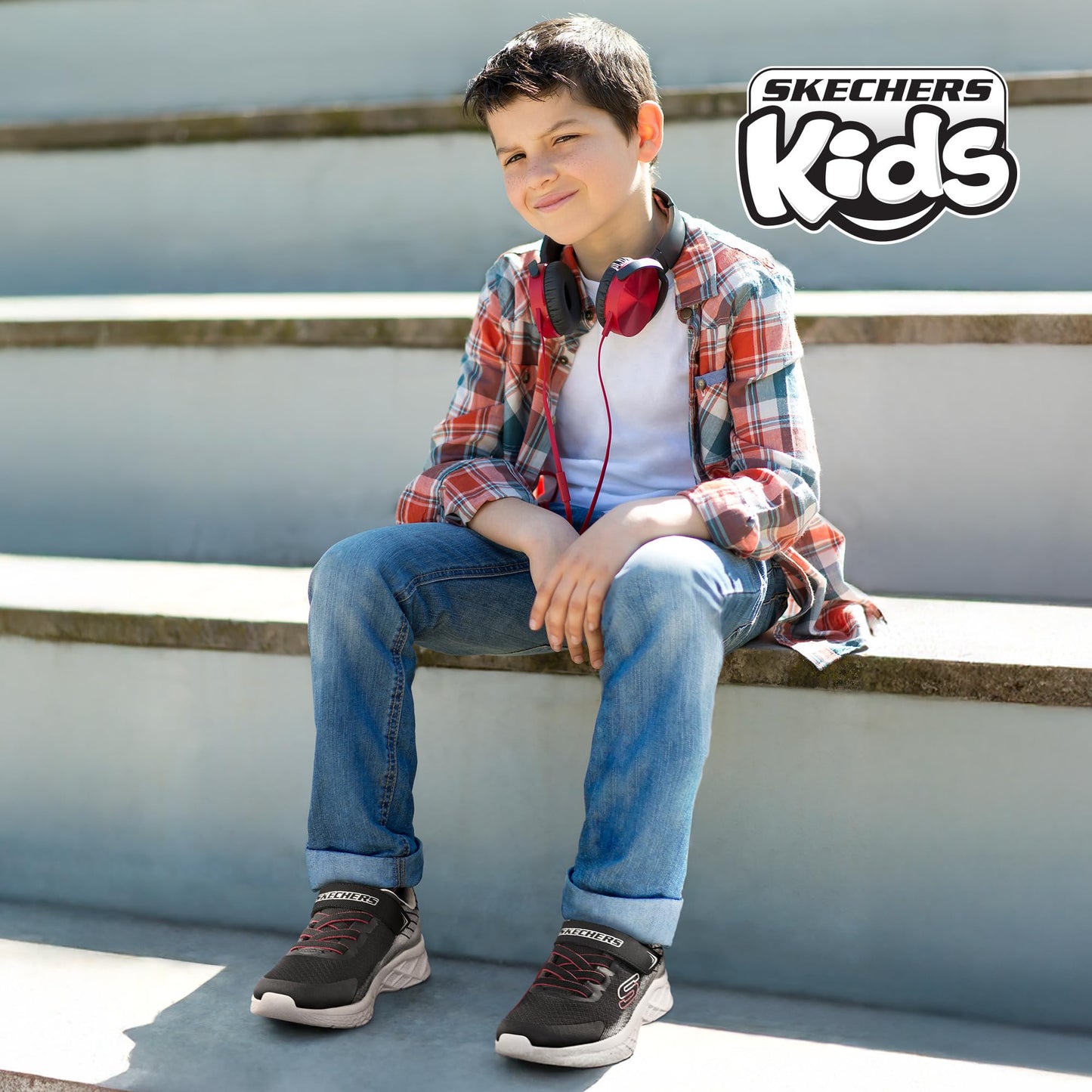 Skechers Kids Boys Microspec Ii Sneaker, Black/Silver, 11 Little Kid