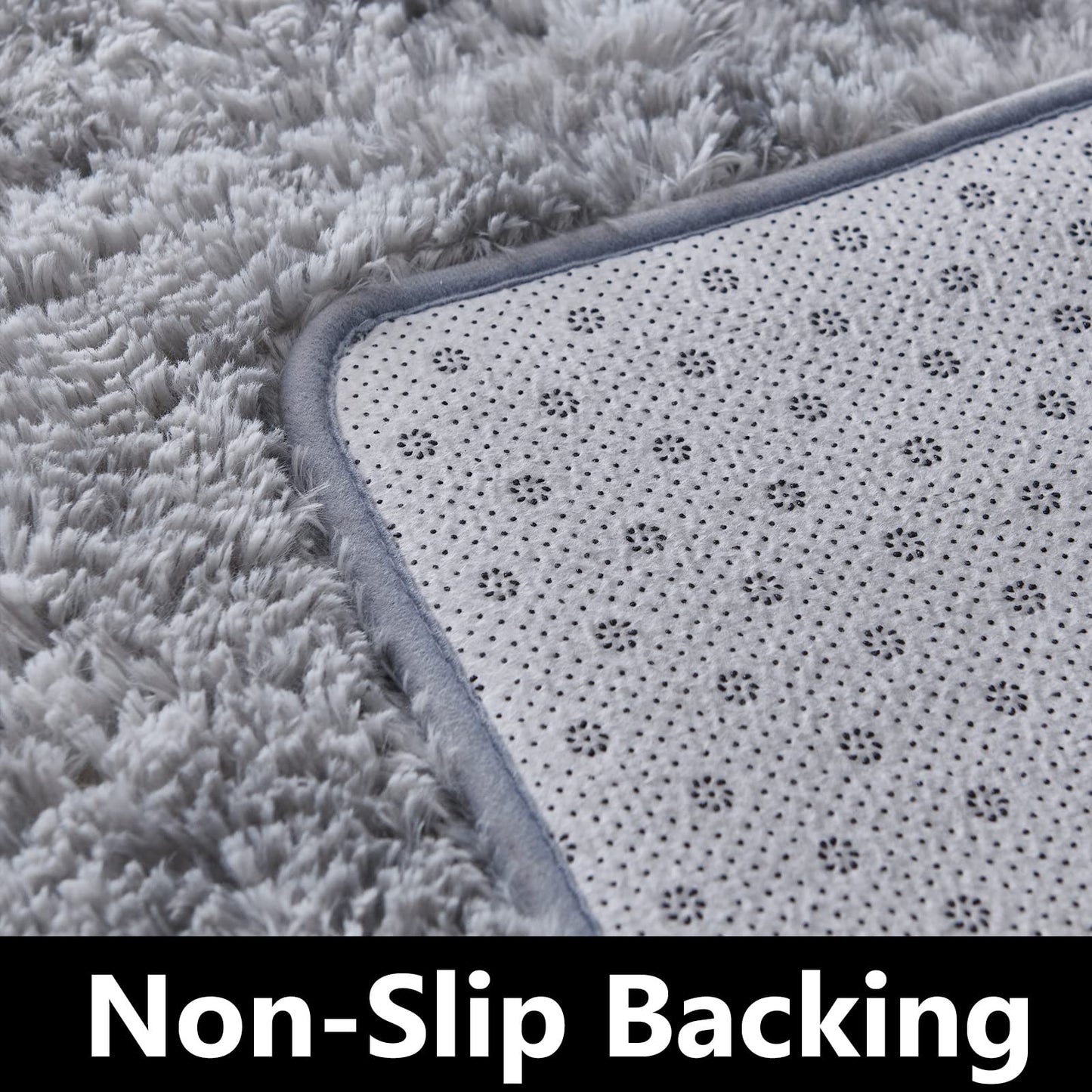 TABAYON Extra Large Shag Area Rug, 9x12 Feet Tie-Dyed Light Grey Indoor Ultra Soft Plush Rugs for Living Room, Non-Skid Modern Nursery Faux Fur Rugs for Home Decor