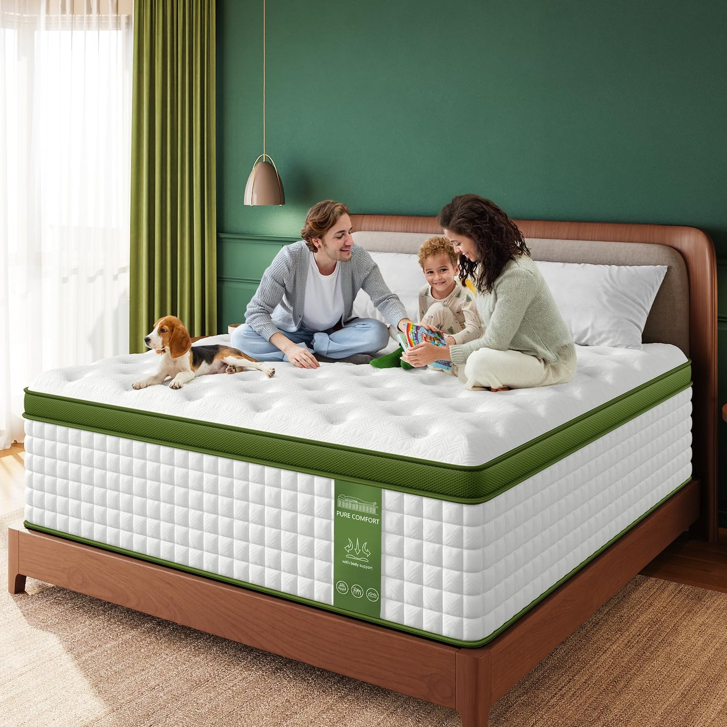 BedStory Extra Firm Mattress King Size, 12 Inch Hotel Collection Hybrid Mattresses with Zoned Lumbar Support, Extra Back & Hip Support, CertiPUR-US, Fiberglass-Free, 365-Night Trial