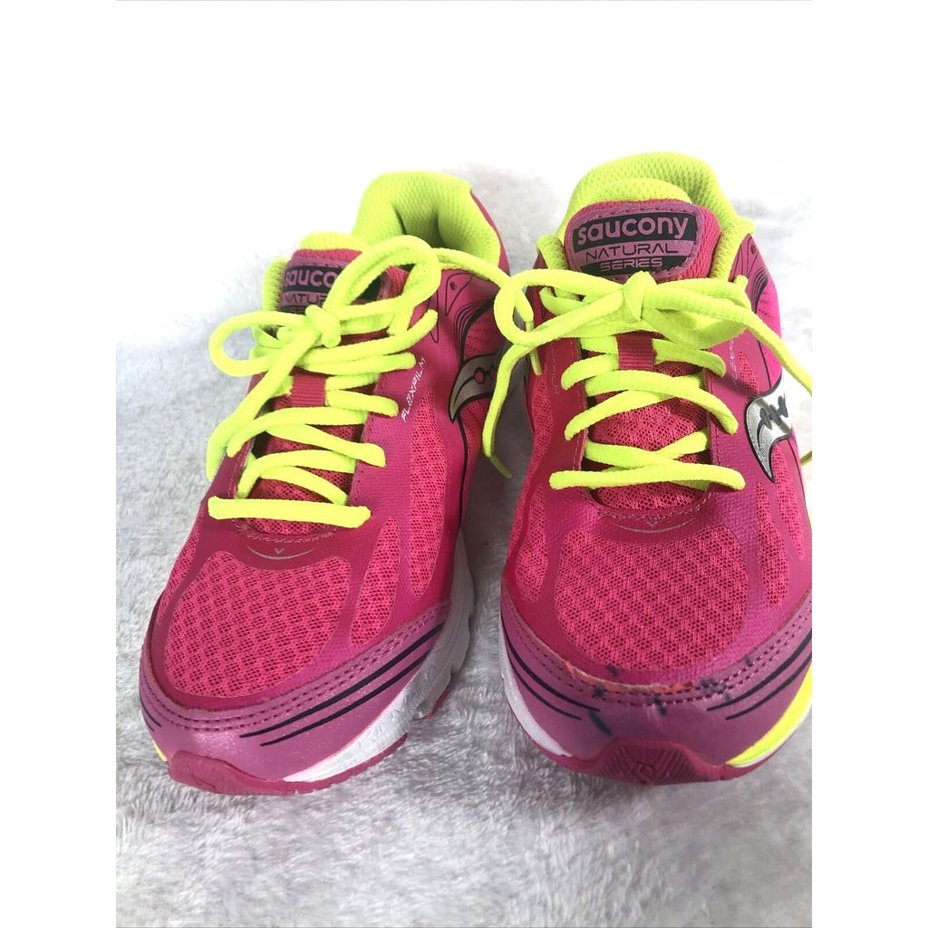 SAUCONY Girls Shoes Natural Series Pink Yellow Sneakers Size 4 1/2