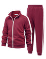 Arshiner Boy's 2 Pieces Full Zip Tracksuits Burgundy Sport Suits Casual Outfits Jacket & Pants Tracksuit Set