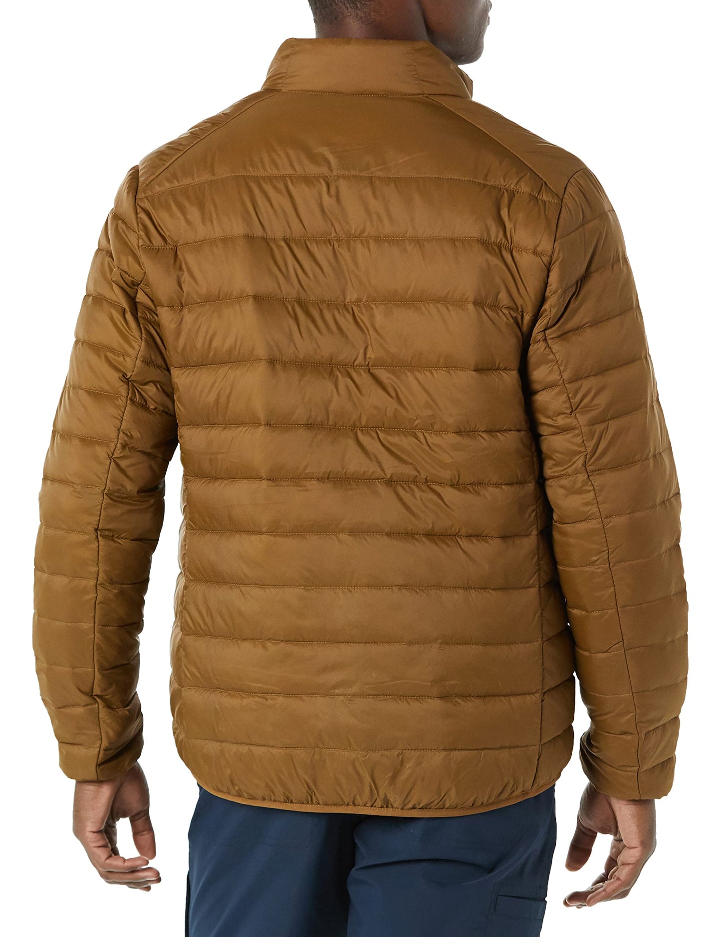 Amazon Essentials Men's Packable Lightweight Water-Resistant Puffer Jacket (Available in Big & Tall), Light Brown, Large