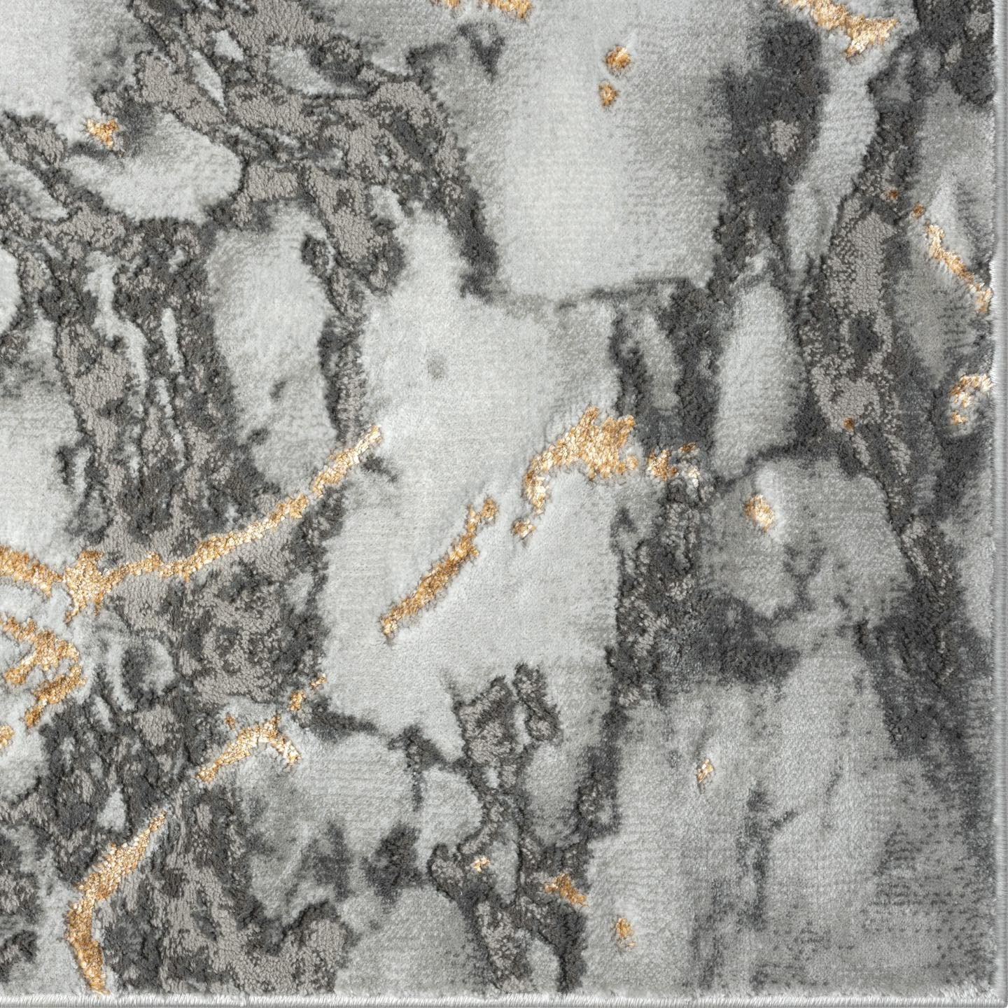 LUXE WEAVERS Ivory Gold 8x10 Marble Abstract Area Rug