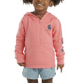 Carhartt Baby & Toddler Girls' Half-Zip Hooded Sweatshirt, Pink Lemonade, 4T