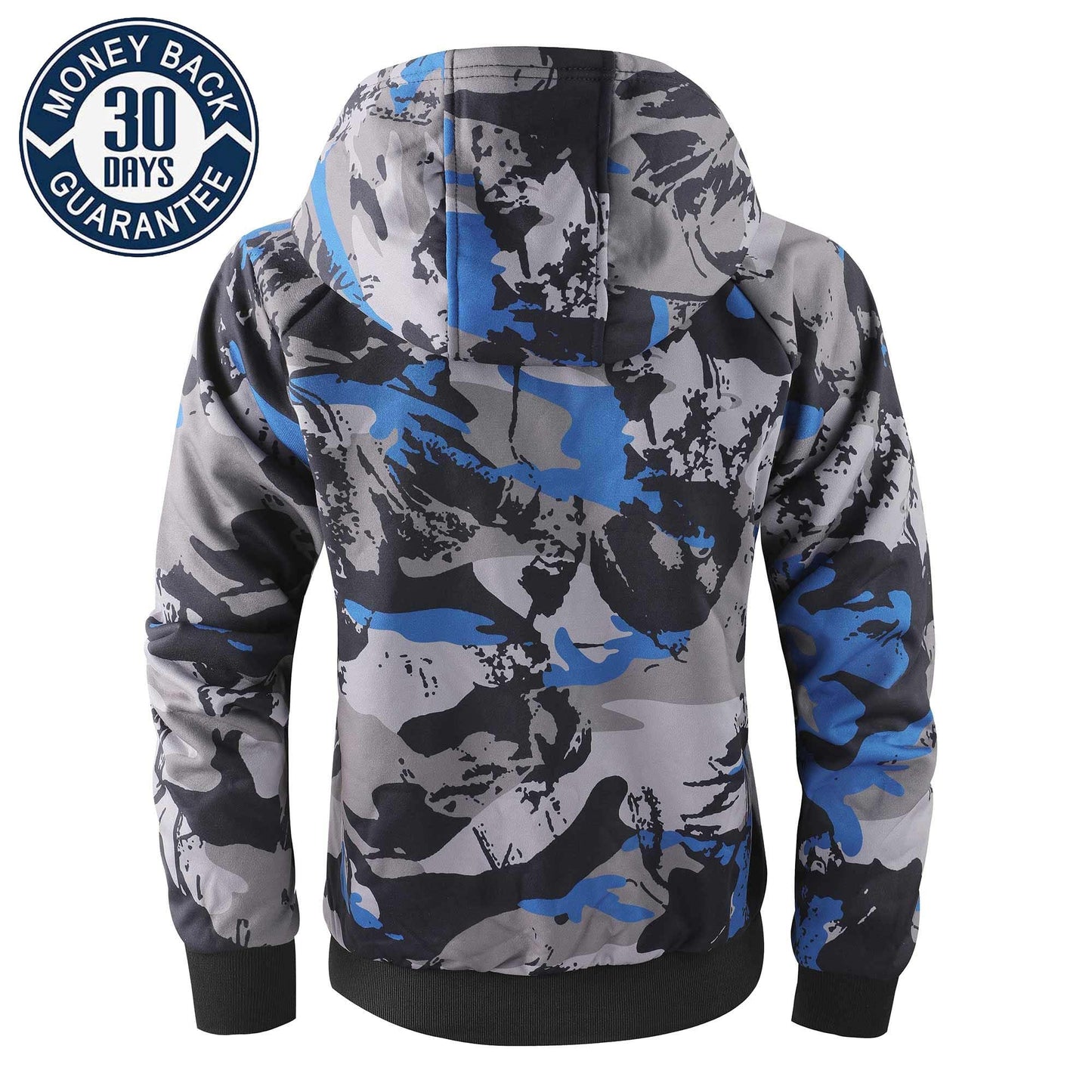 Boy's Zip Up Hoodie Heavyweight Winter Sweatshirt Fleece Sherpa Lined Warm Jacket (10-12, 12#blue camouflage)