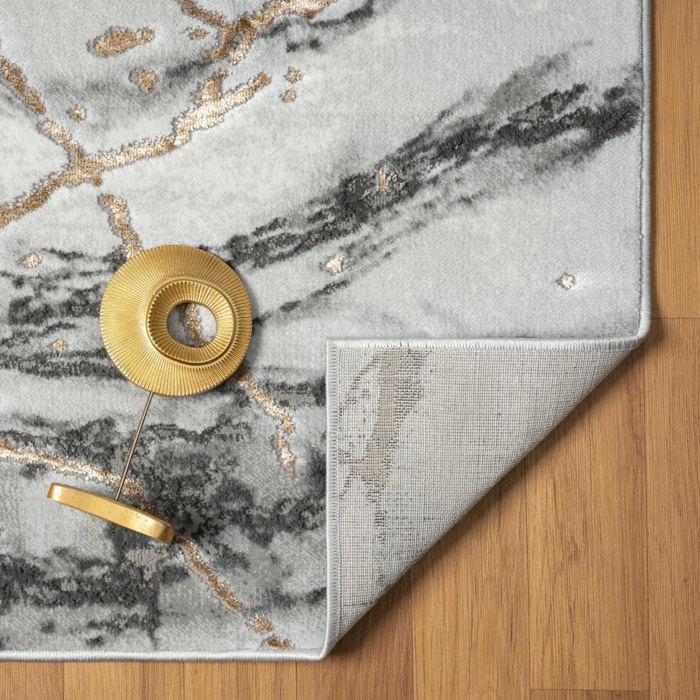 LUXE WEAVERS Ivory Gold 8x10 Marble Abstract Area Rug
