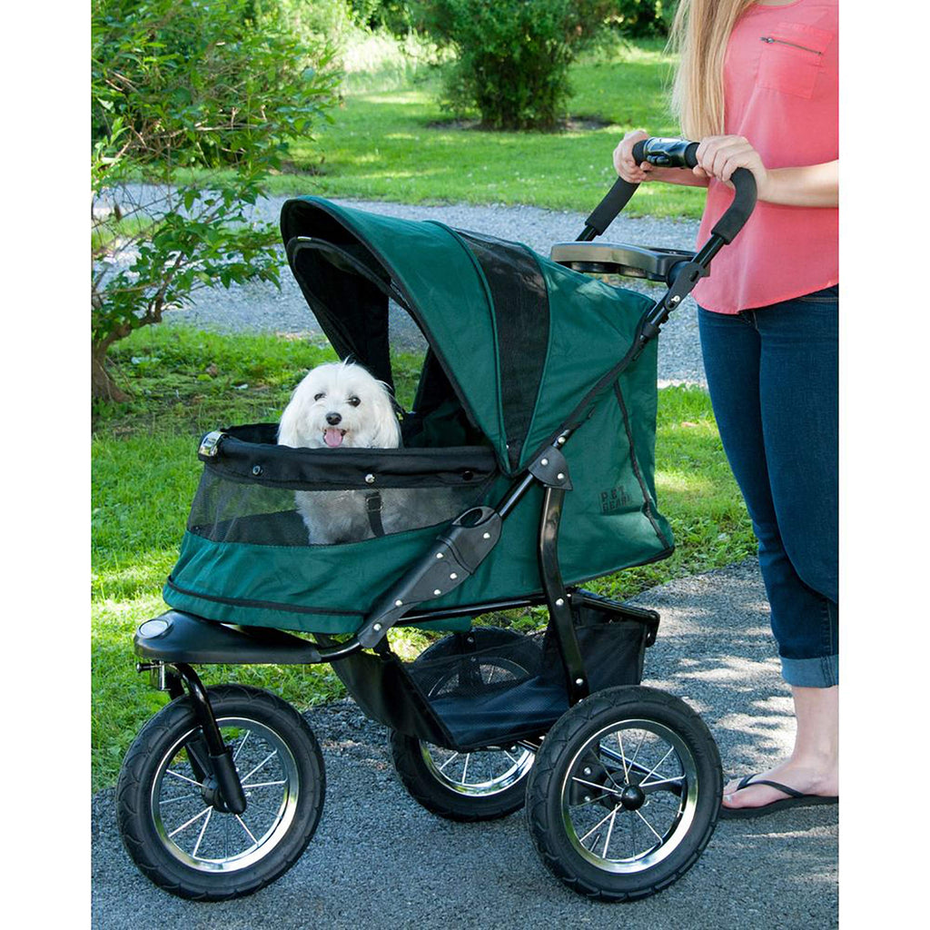 Pet Gear No-Zip Jogger Pet Stroller for Cats/Dogs, Zipperless Entry, Airless Tires, Easy One-Hand Fold, Cup Holder + Storage Basket