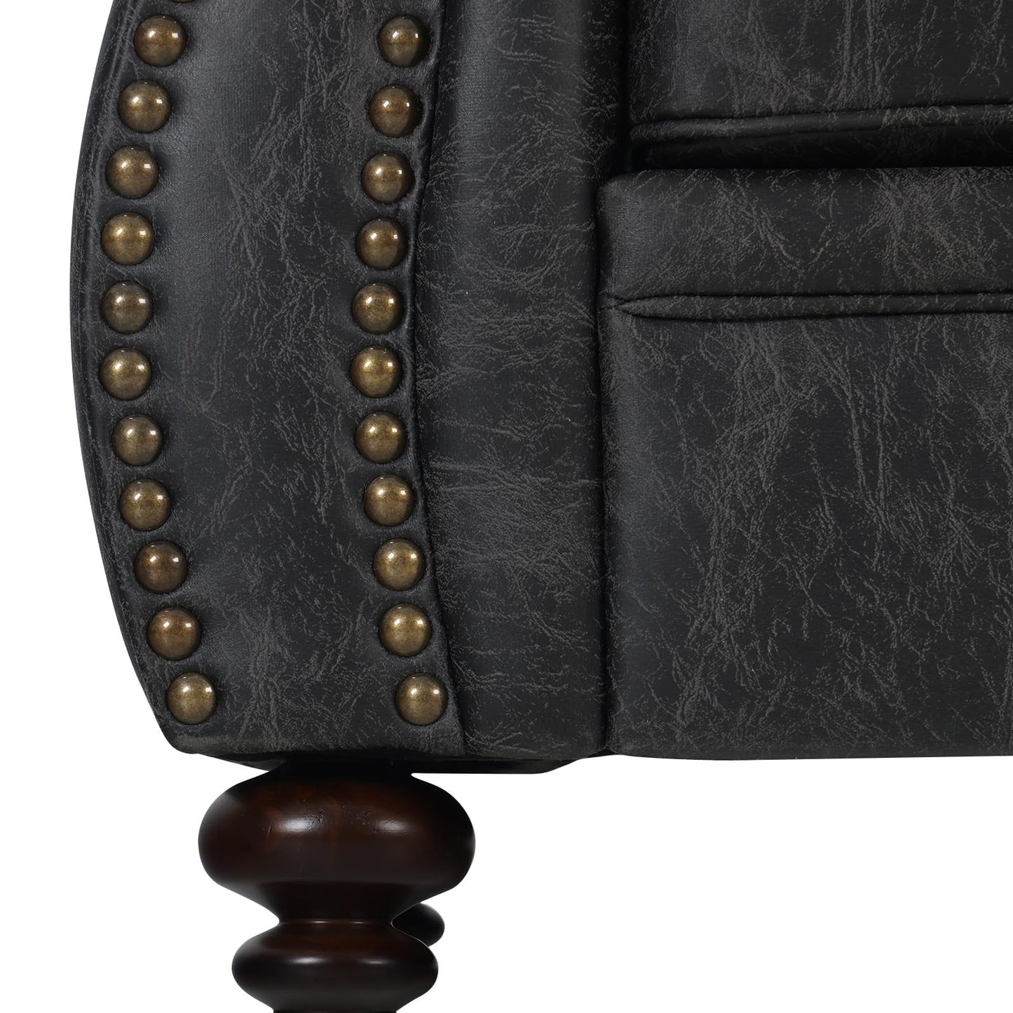 Couchus Living Room Furniture Sets,Sofa Sets and Couch Sets for Living Room,Mid-Century Vintage Sofa Couches with Rivet Design (Grey, Loveseat+3 Seater)