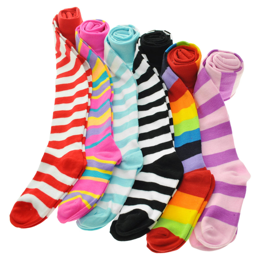 Angelina 6-Pack Girl's Colorful Assorted Patterned Winter Tights [Heel and Toe], 0031_1_6-12