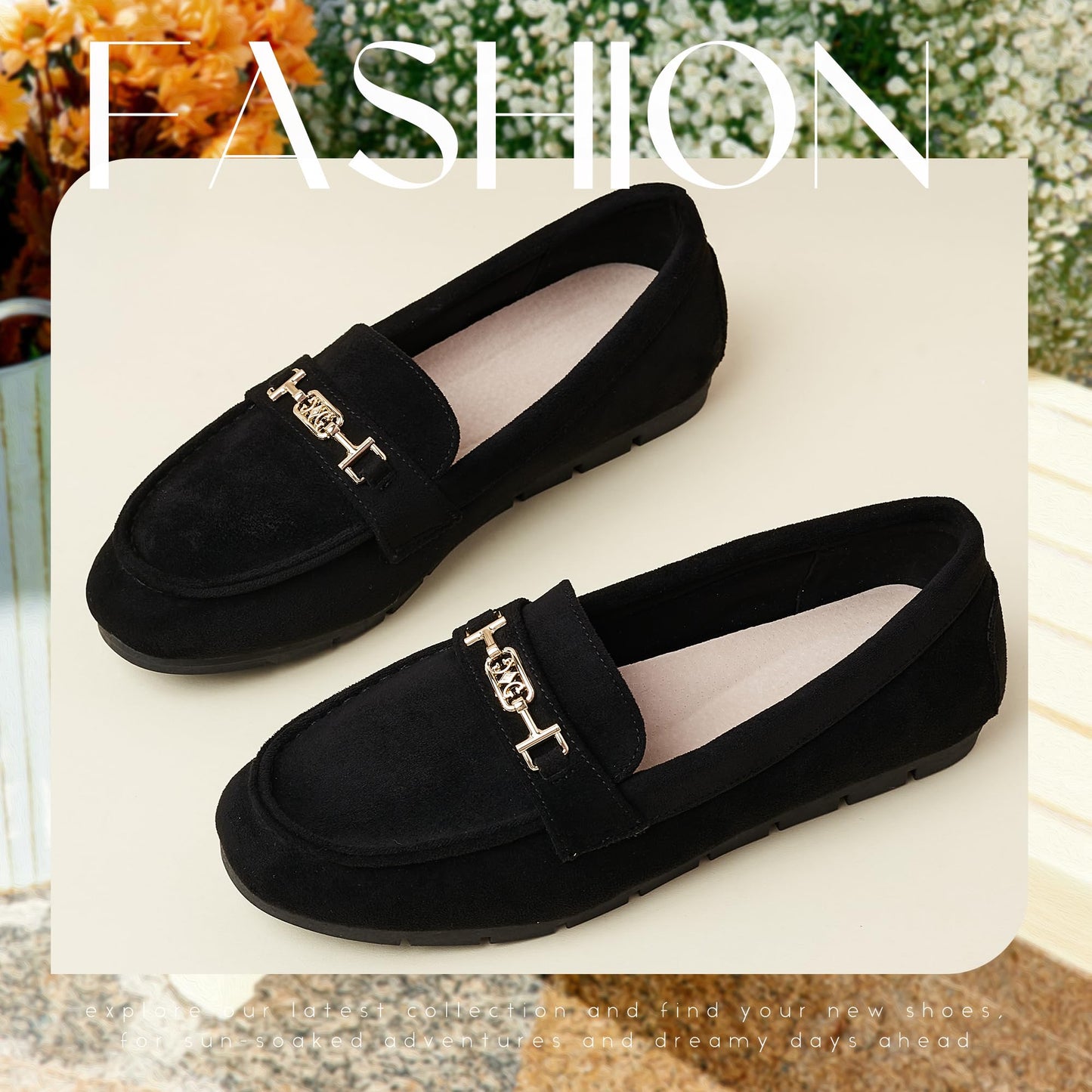 DeYashopin Women's Loafer Shoes Leisure Slip On Work Shoes Comfort Walking Flats Black Velvet 10