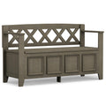 SIMPLIHOME Amherst Entryway Storage Bench - 48 inch Wide Solid Wood Hallway Seat in Farmhouse Grey, Transitional Bench for Entryway or Living Room with Lift-Up Lid and Spacious Storage