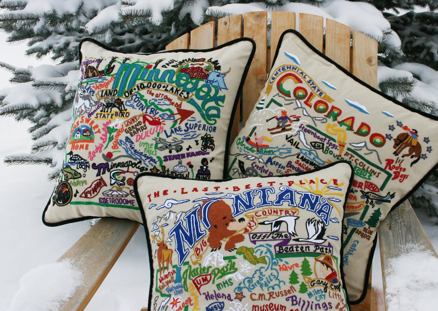 Catstudio Minnesota Embroidered Decorative Throw Pillow