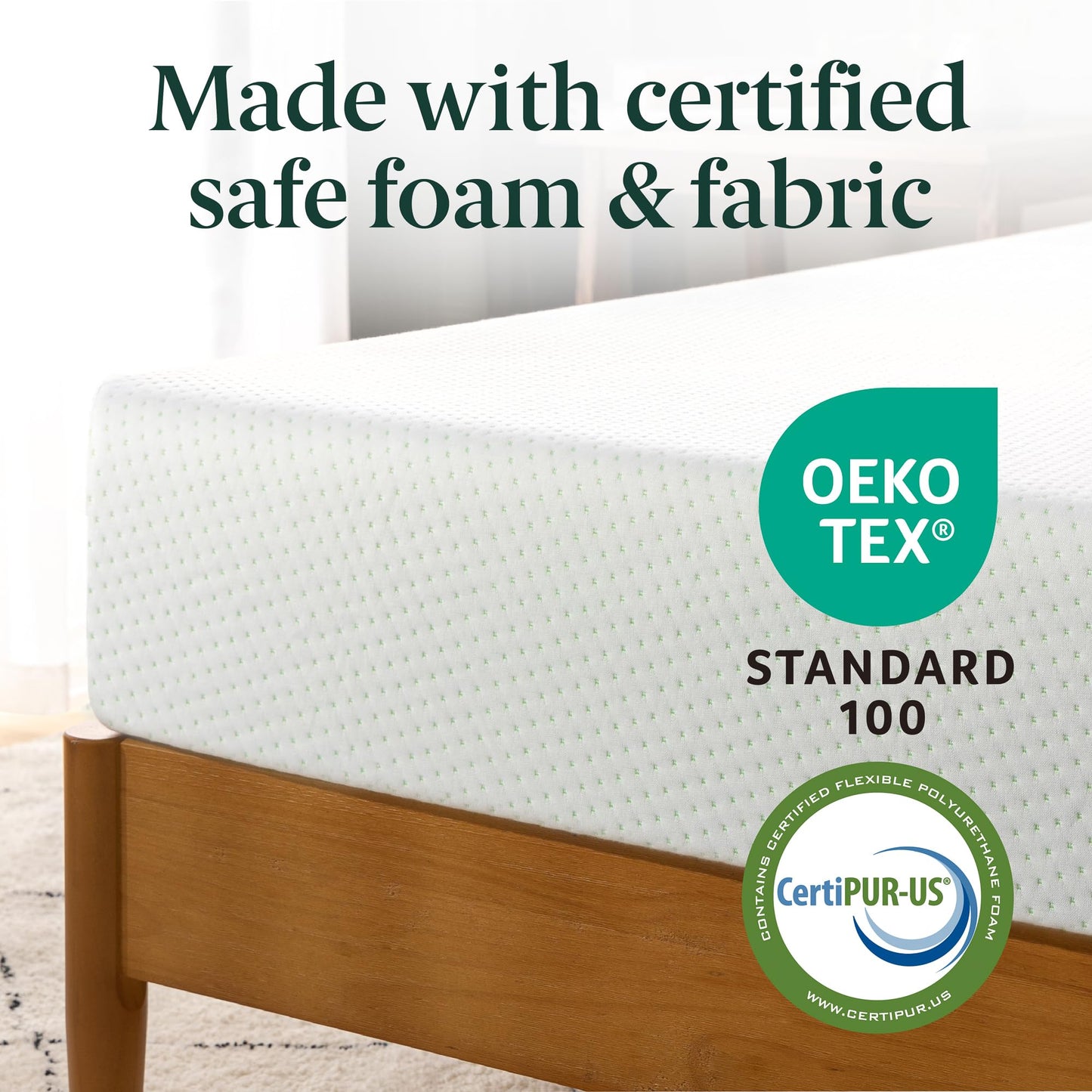 Zinus 5 Inch Twin Green Tea Memory Foam Mattress [New Version], Fiberglass Free, Medium Firm Feel, Zoned Pressure Relief, Certified Safe Foams & Fabric, Mattress in A Box