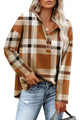 RUMIA Sweatshirt for Women Loose Fit Lightweight Hoodies Long Sleeve Fashion Womens Tops Fall Winter Clothes Holiday Outfits Plaid Brown 3XL