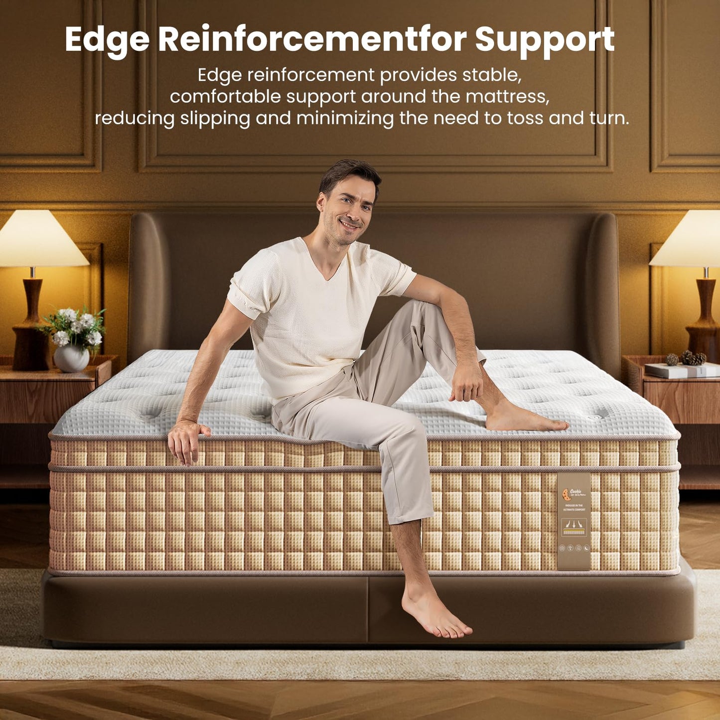 BedStory Extra Firm King Size Mattress, 14 Inch Hotel Collection Hybrid Mattresses with Extra Lumbar & Shoulder Support Pain Relief,Fiberglass-Free 365-Night Trial