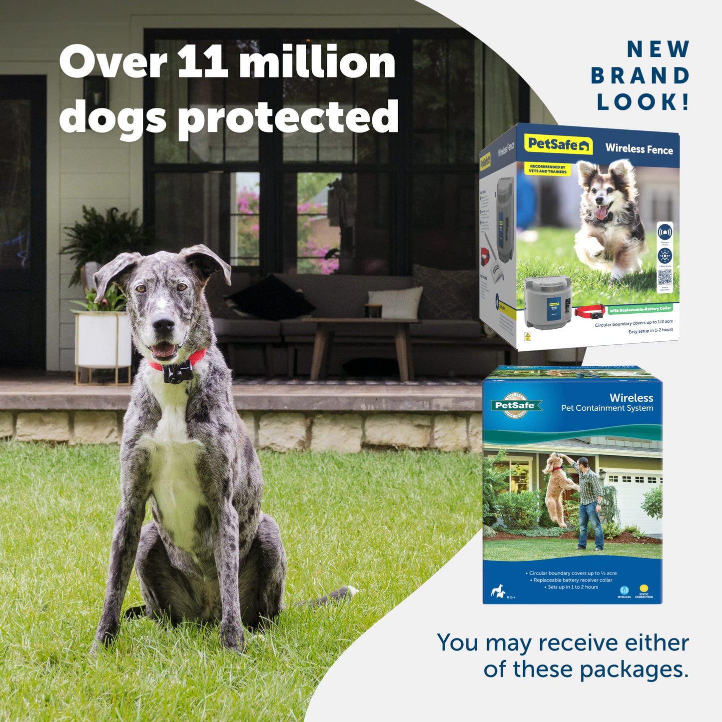 PetSafe America's Safest Pet Fence - The Original Wireless Containment System - Covers up to 1/2 Acre for dogs 8lbs+, Tone / Static - Parent Company INVISIBLE FENCE Brand