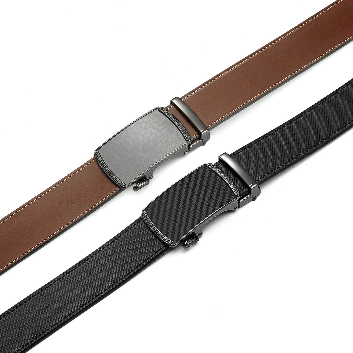 CHAOREN Leather Ratchet Belt Men 2 Pack - Customizable Fit, Effortless Style (35mm)