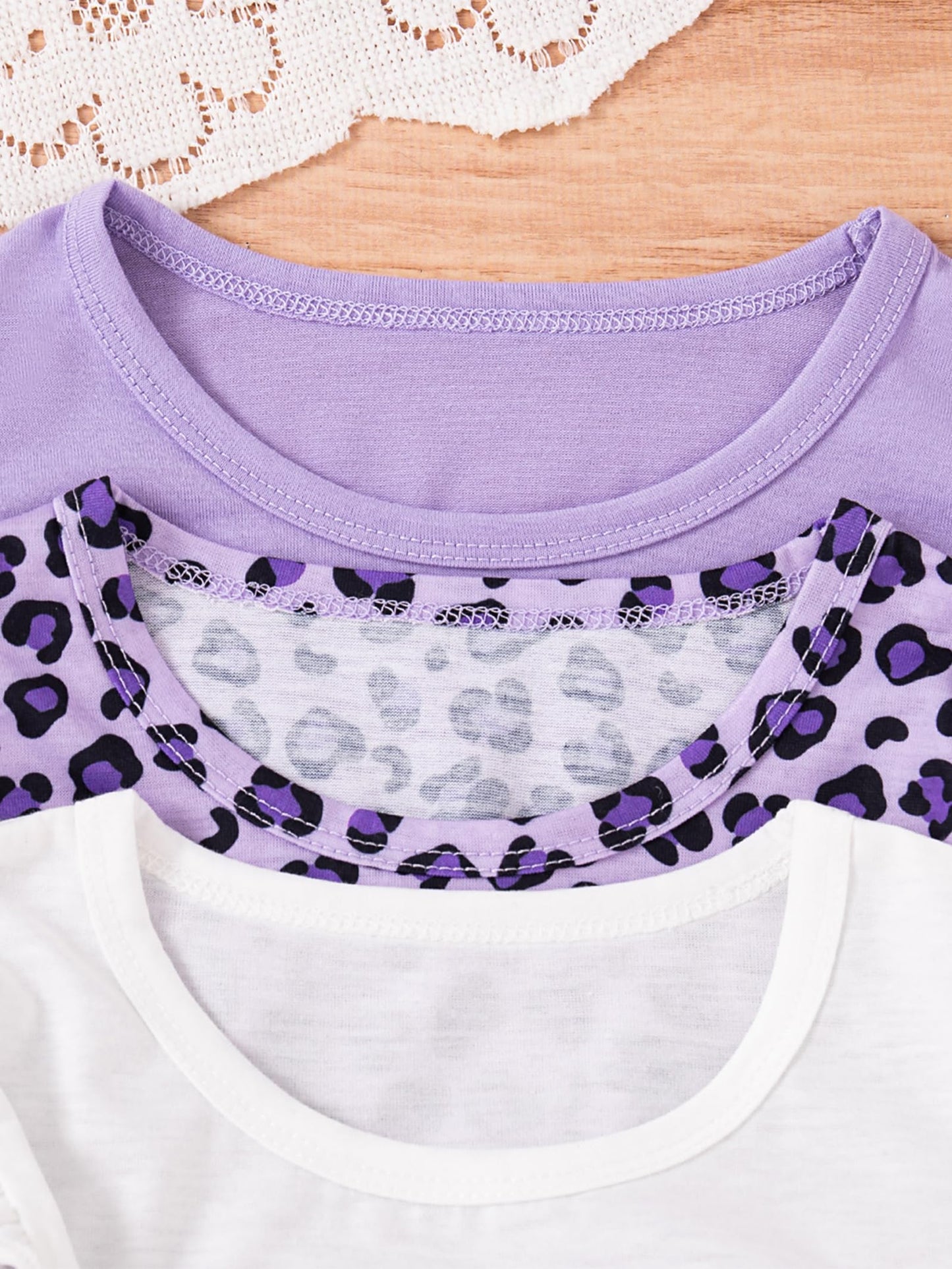 VARMILO Girls Dresses Little Kid Girls Dress 3-Pack Summer Casual Party Print Skater Dress Sundress Size 6 Years White/Purple
