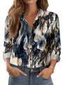 Zeagoo Womens Clothing Long Sleeve Blouses Vneck Button Down Shirts Printed Tops Ladies Fashion Outfit