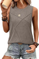 WIHOLL Sleeveless Tops for Women Business Casual Outfits Trendy Summer Tank Tops Flowy Loose Fit Basic Tee Coffee Grey L