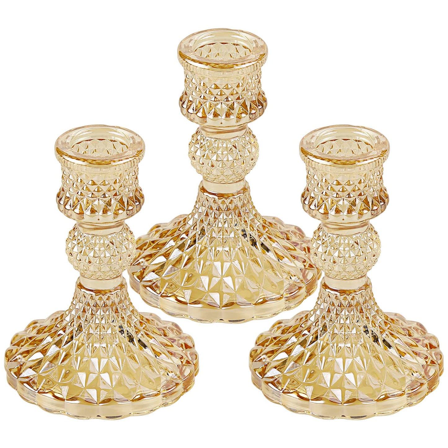 Taper Glass Candle Holder - Tables Candlestick Holders for Wedding Decor, Coffee Table Decor, Candle Stick Candle Holder for Bathtub Tray