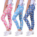 Quedoris Girls 3-Pack Printed Leggings Starry/Rainbow/Dreamy Unicorn 130Y