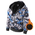 Boy's Zip Up Hoodie Heavyweight Winter Sweatshirt Fleece Sherpa Lined Warm Jacket (10-12, 12#blue camouflage)