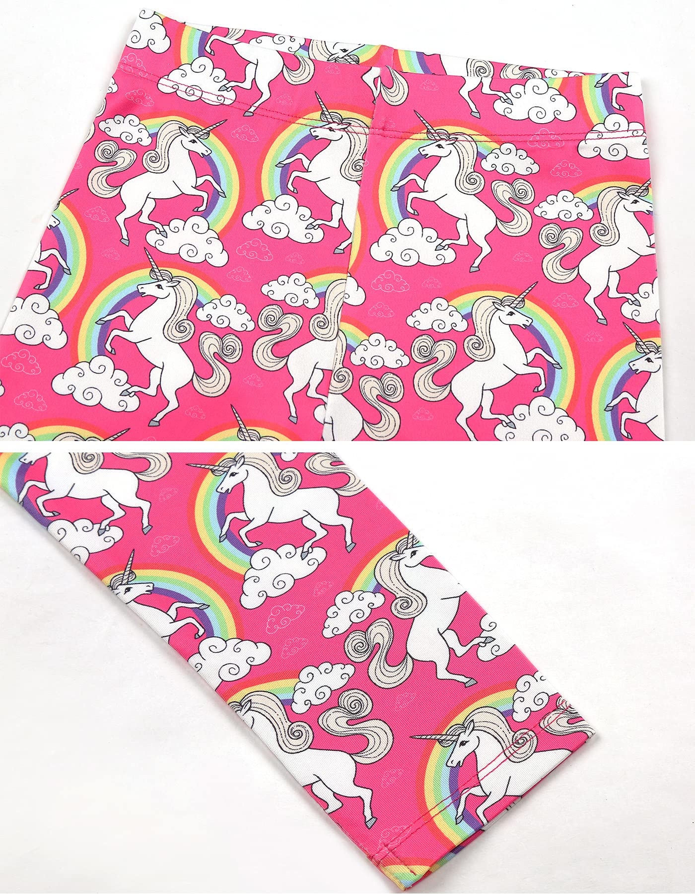 Quedoris Girls 3-Pack Printed Leggings Starry/Rainbow/Dreamy Unicorn 130Y