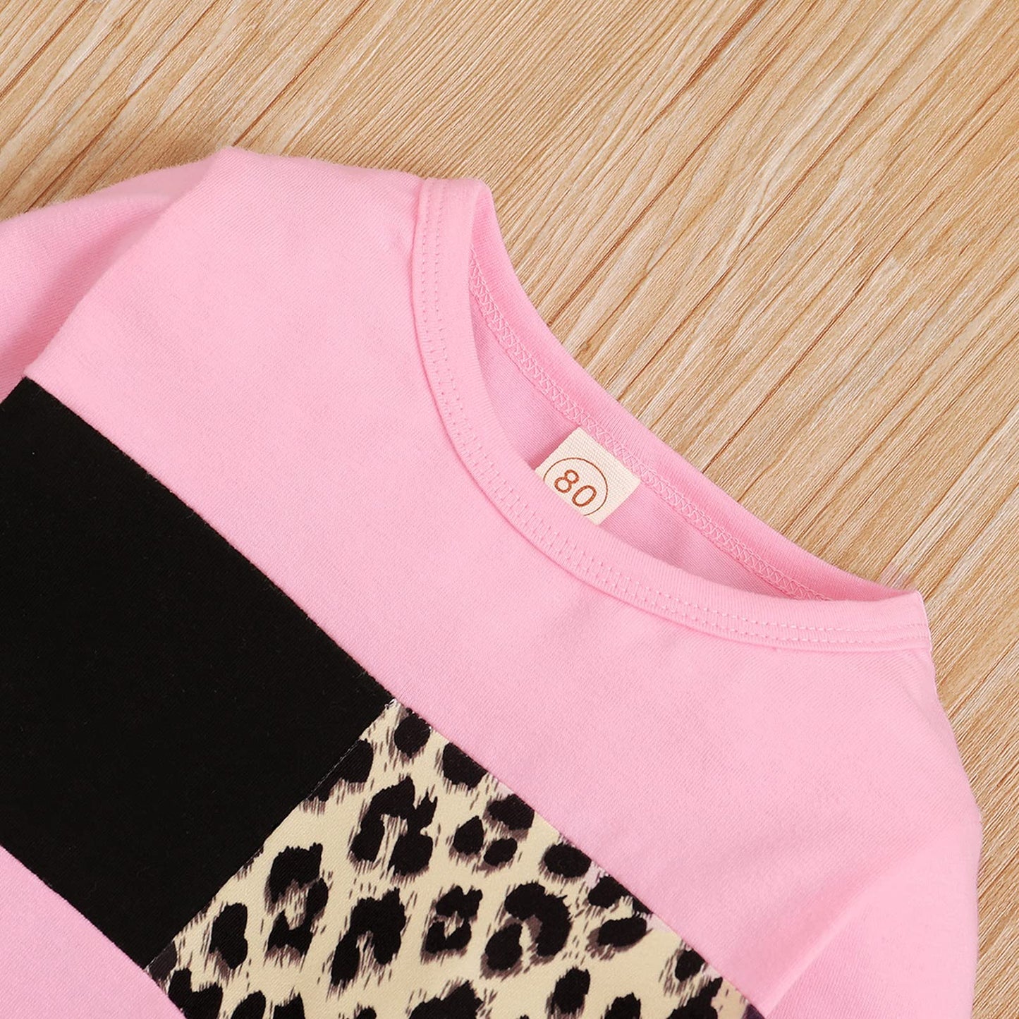 Tikoubabe Toddler Girl Clothes Baby Sweatshirt Leopard Fall Winter Outfits Long Sleeve Tops Pants Set 2 Pcs Pink 2-3 Years 100CM