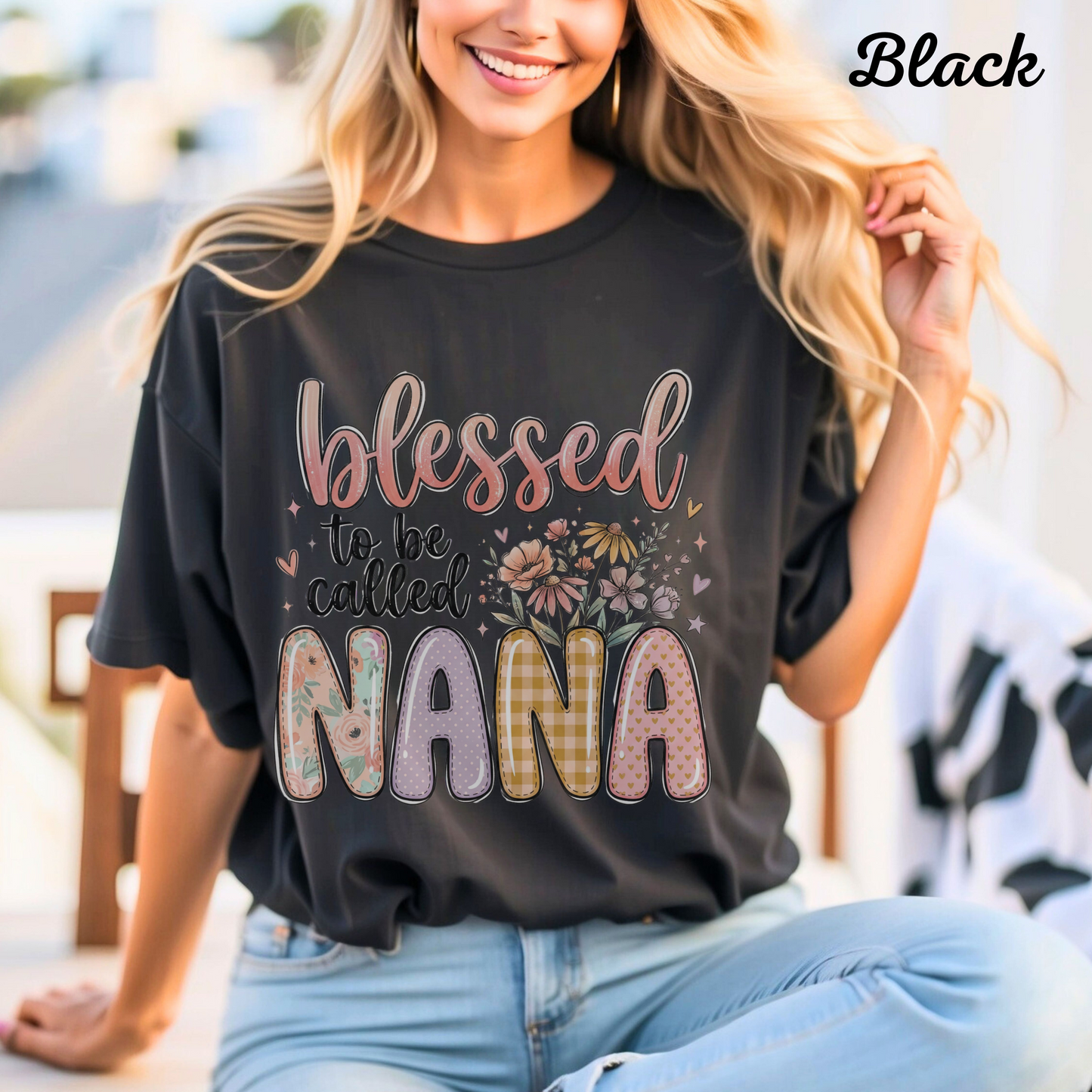 Inspirational Nana T-Shirt, Blessed to be Called Nana Tee, Sunflower Graphic Top, Spiritual Gift for Her, Boho Style Shirt, Comfort Fit