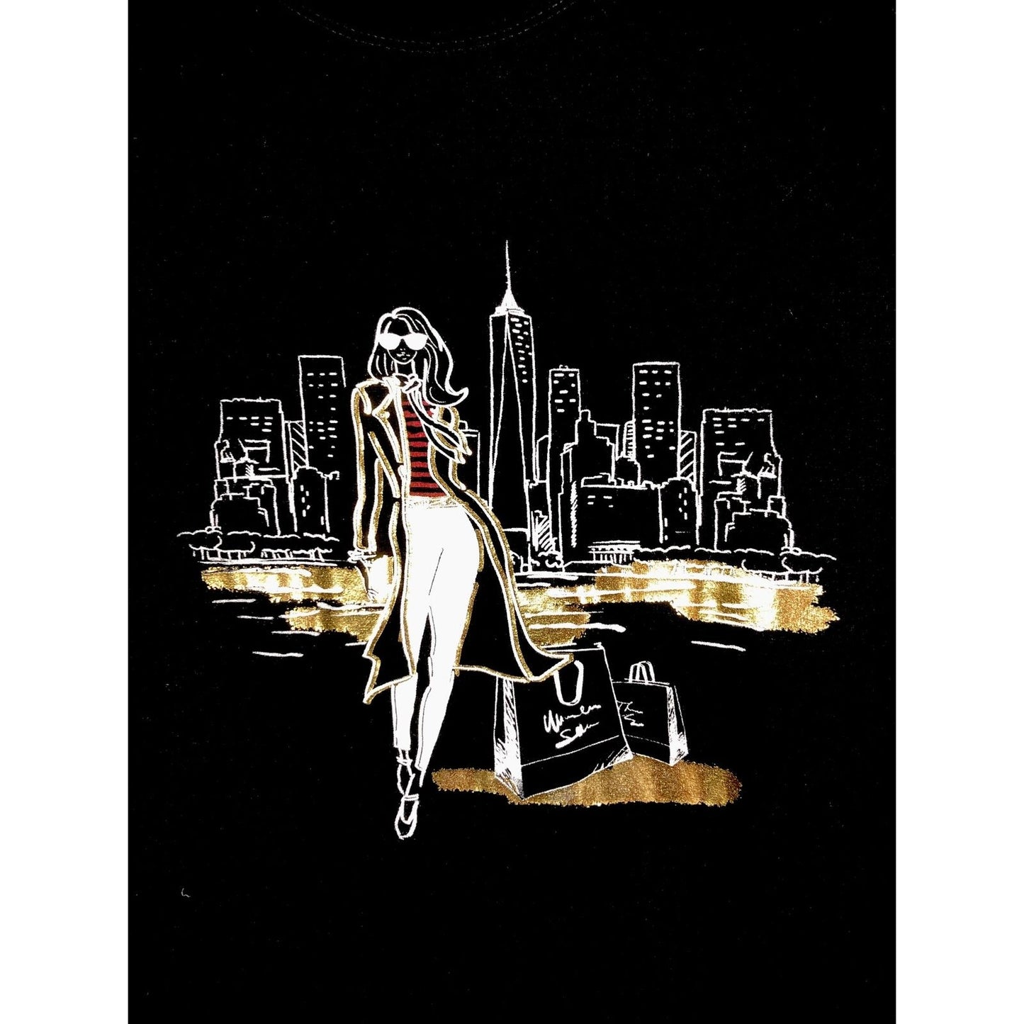 Edista Los Angeles Shirt New York City Skyline Lady Shopping Woman’s X Small