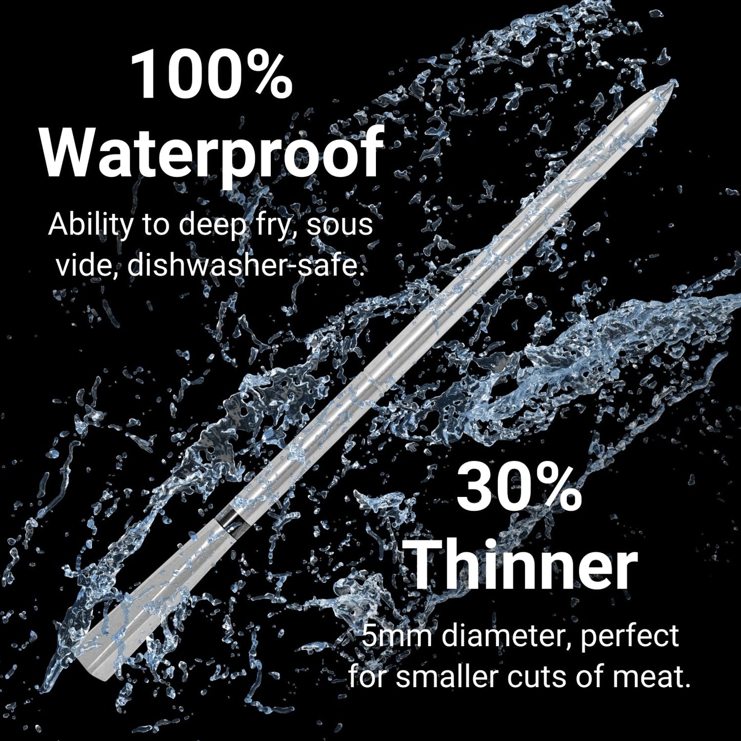 [New] MEATER 2 Plus: Open Flame Grilling 1000°F, Wireless Smart Meat Thermometer, Extra Long Bluetooth Range, 100% Waterproof, Multi Sensors, Lab-Certified Accuracy, for BBQ/Grill/Oven/Air Fryer