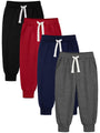 HXP 4 Pack Toddler Boys Sweatpants Pure Cotton Toddler Sweatpants Boys Kids Joggers Pants with Pocket Drawstring