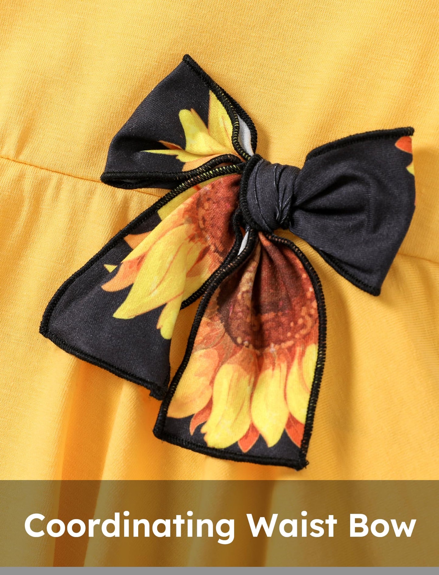 PATPAT Little Girls Clothes Yellow Sunflower Pleated Hem Design Sleeveless Dress Top and Allover Floral Print Short Set Girls Outfits 3T 4T
