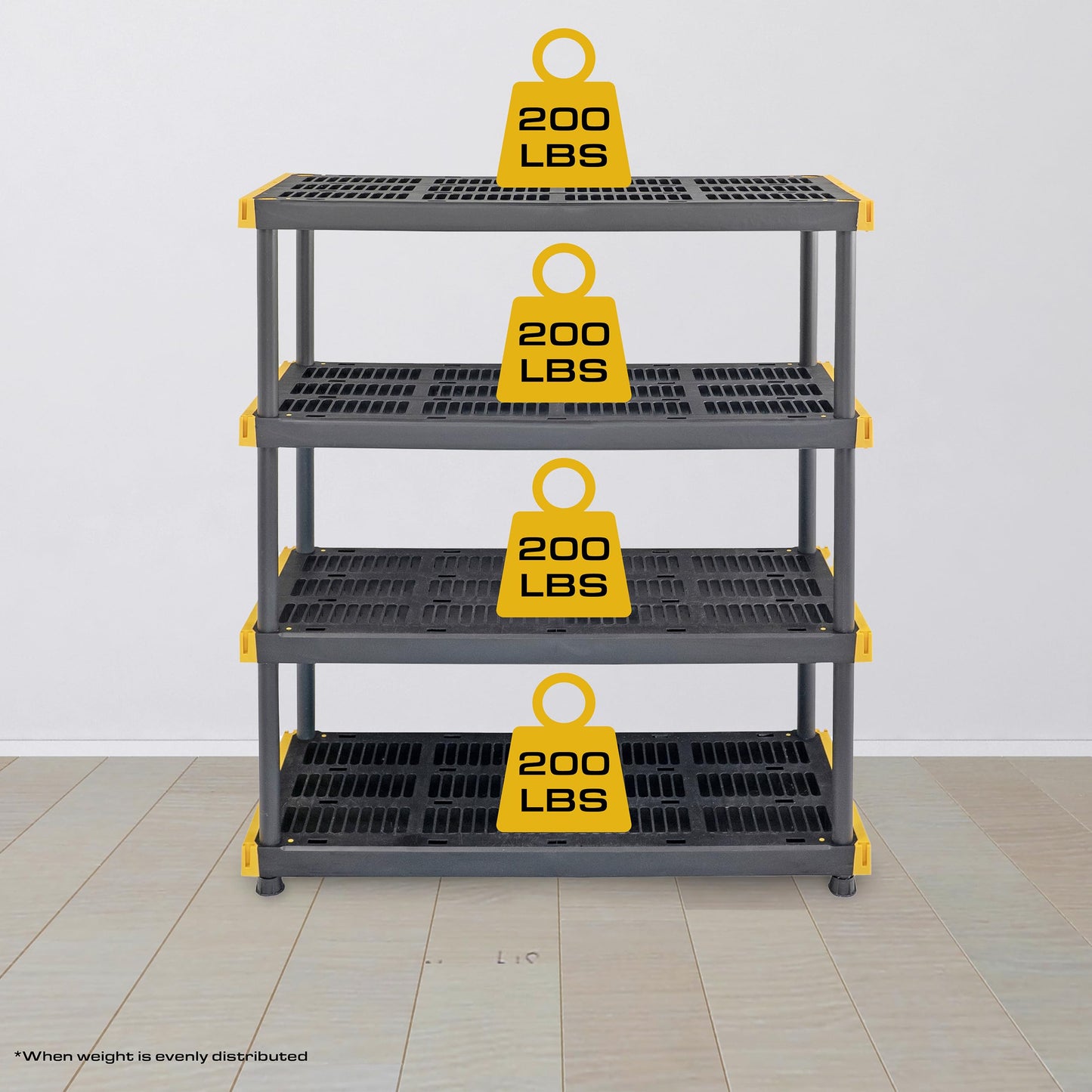CX Black & Yellow, Shelving Unit and Heavy Duty Storage Containers, Extremely Durable (Shelf + 27 Gallon Container (8-Pack)), for Garage, Warehouse & Seasonal Storage