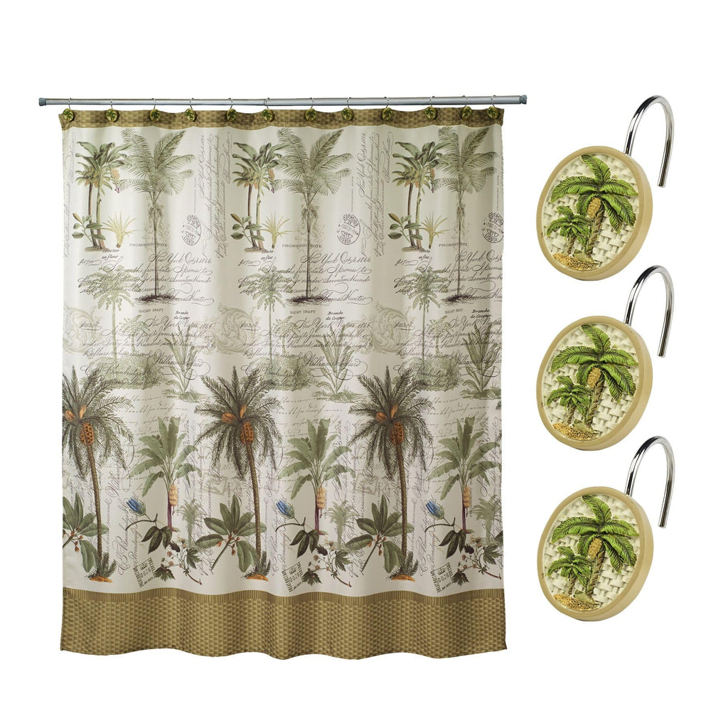 Avanti Linens - Bathroom Accessories Set, Tropical Inspired Shower & Bathroom Decor (Colony Palm Collection)