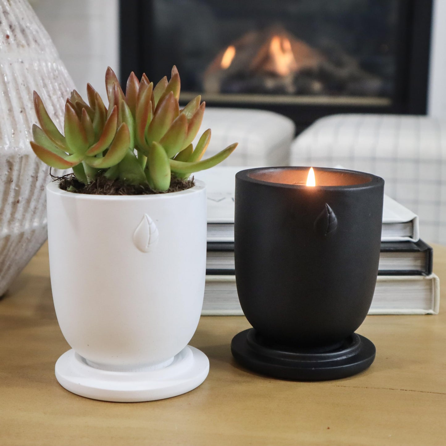 CandlePlanter Concrete Cement Candle Planter - Candles for Home Scented, Soy Candles - Scented Candle & Dual Purpose Jar Candles, Strong Scented Candles - 8 Oz, 50-Hour Burn (Grey Lavender)