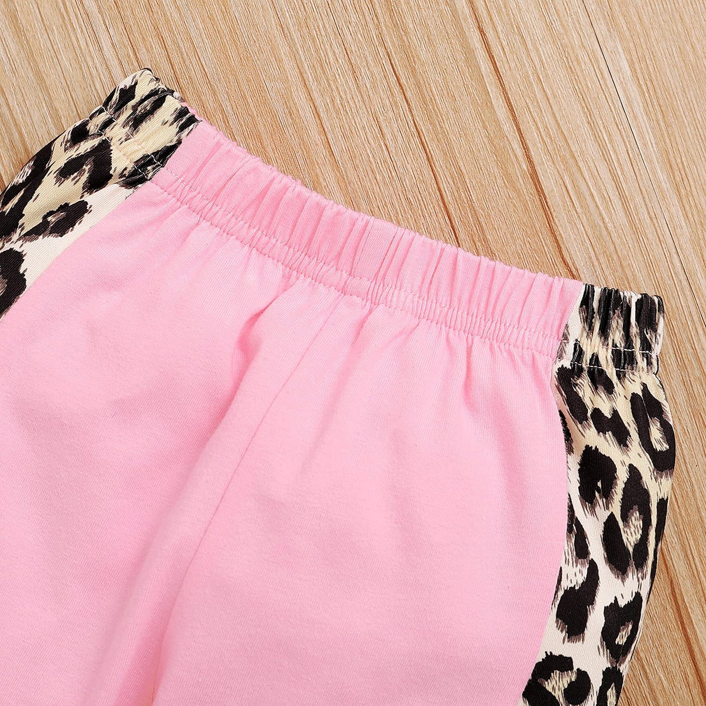 Tikoubabe Toddler Girl Clothes Baby Sweatshirt Leopard Fall Winter Outfits Long Sleeve Tops Pants Set 2 Pcs Pink 2-3 Years 100CM