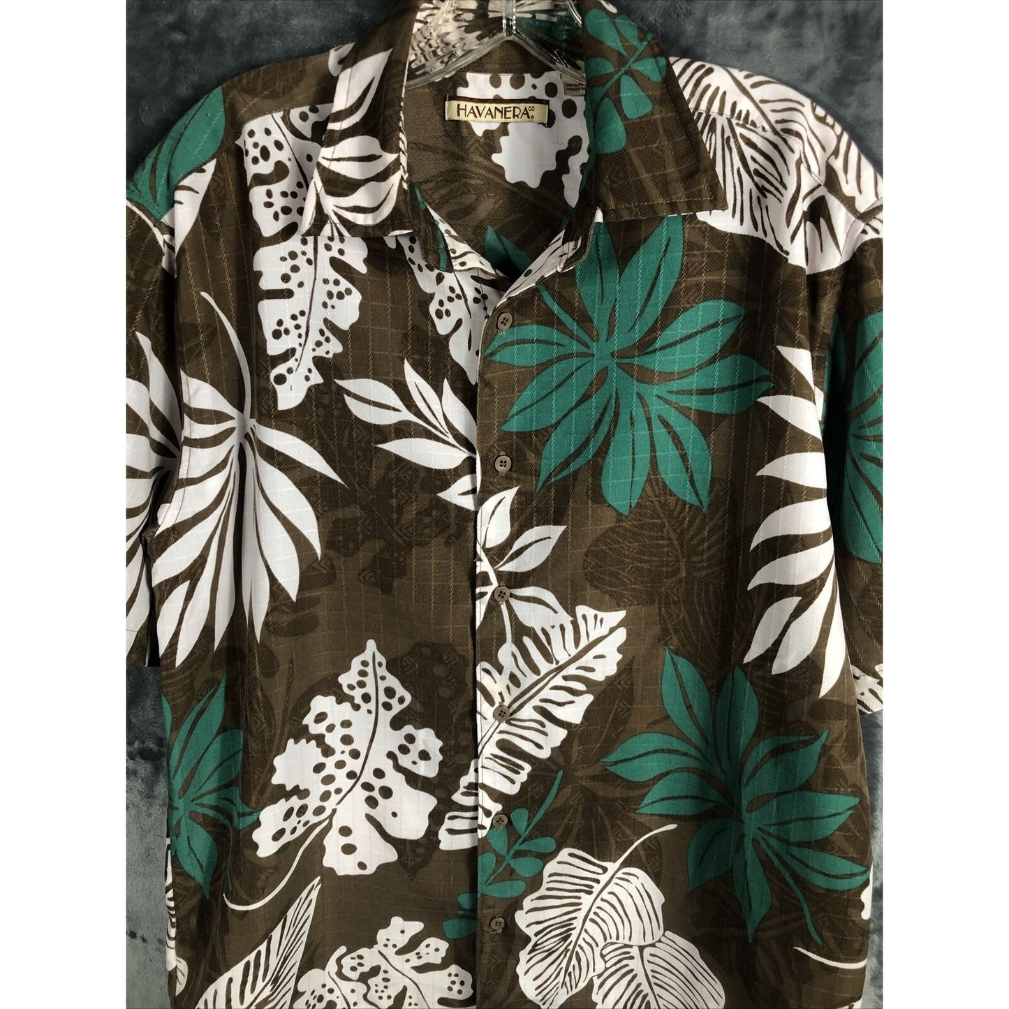 Havanera Hawaiian Shirt Men’s  Floral Button Down Tropical Shirt  Adult Medium