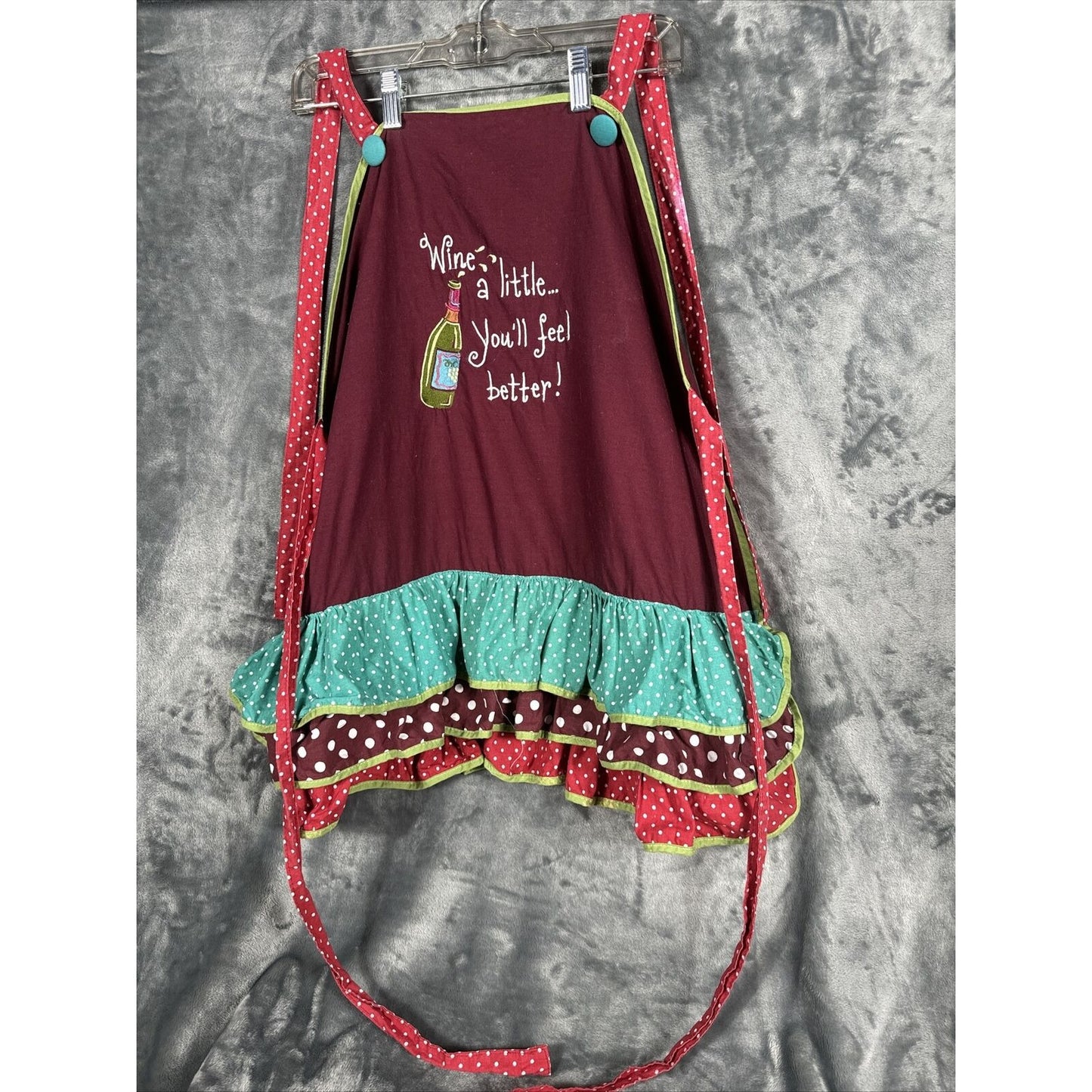 Kay Dee Designs Apron 'Wine a Little... You'll Feel Better' Kitchen Ruffles Wine