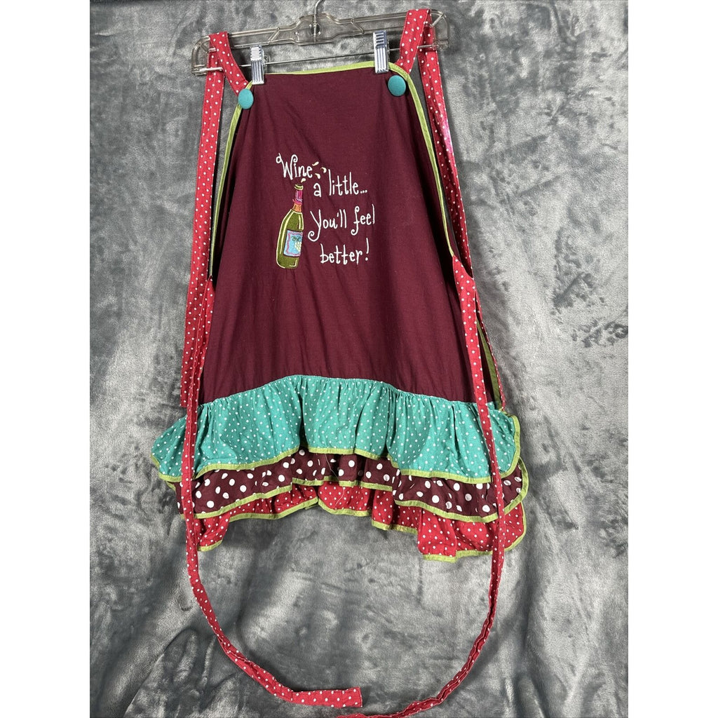 Kay Dee Designs Apron 'Wine a Little... You'll Feel Better' Kitchen Ruffles Wine