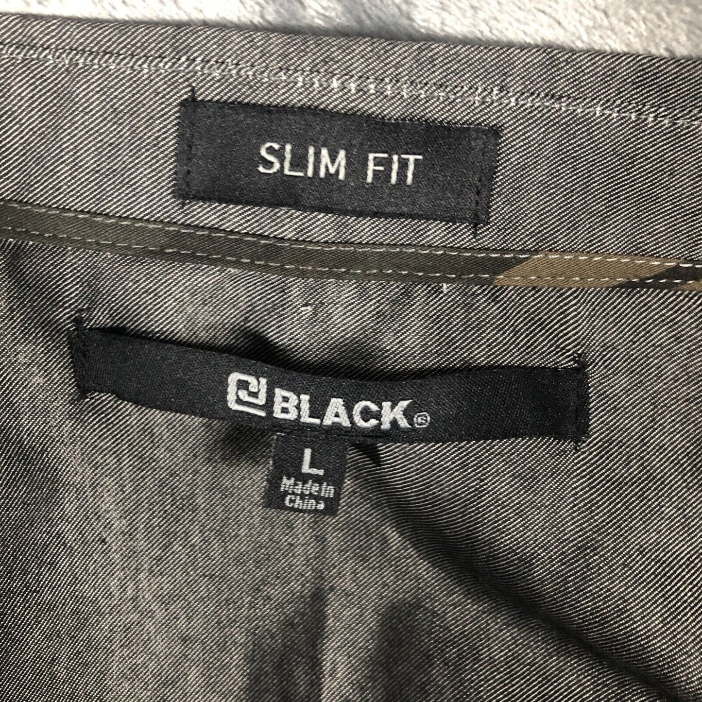 Black Camouflage Men’s Slim Gray Shirt Size Large