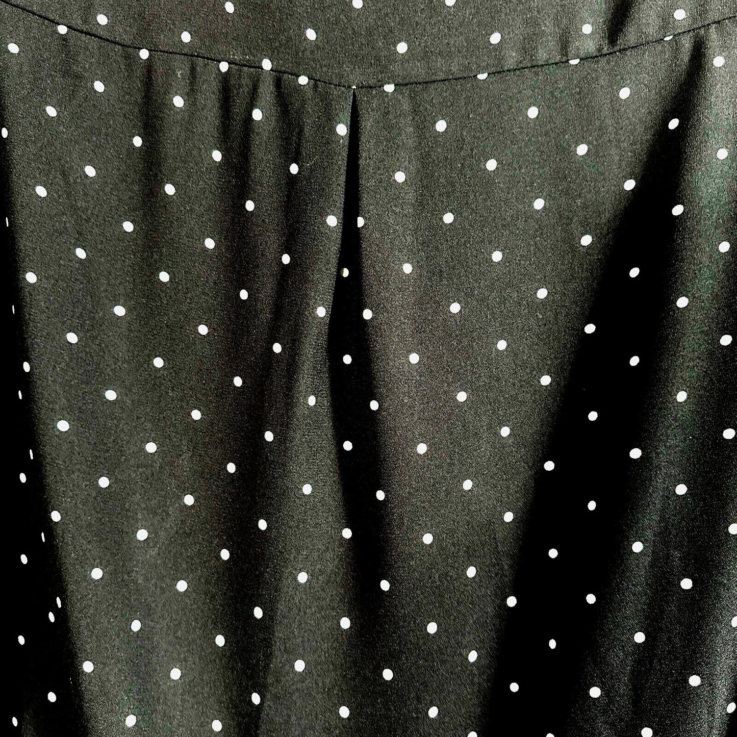 Justfab Blouse Woman’s Polkadot Shirt Short Flared  Sleeve Top Black Size Large