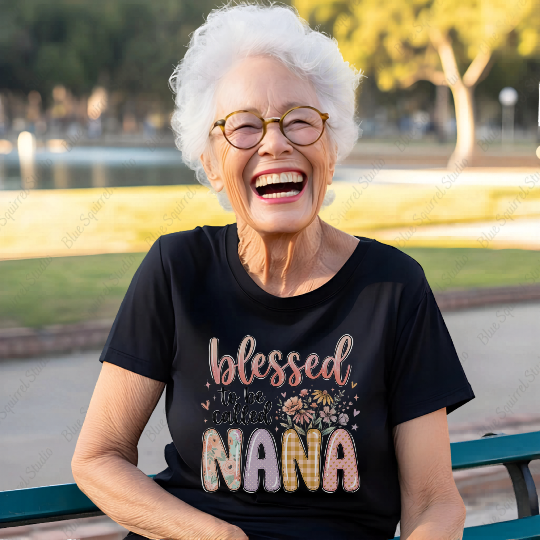 Inspirational Nana T-Shirt, Blessed to be Called Nana Tee, Sunflower Graphic Top, Spiritual Gift for Her, Boho Style Shirt, Comfort Fit